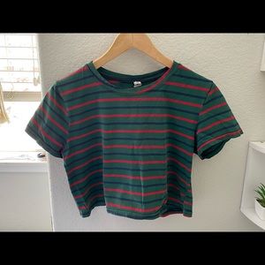 cropped striped shirt